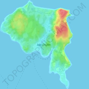 Isla Chulín topographic map, elevation, terrain