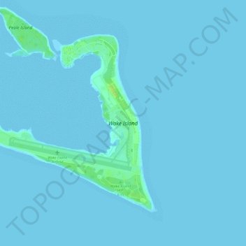 Wake Island topographic map, elevation, terrain