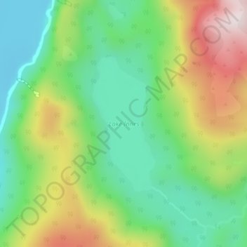 Lake Innes topographic map, elevation, terrain