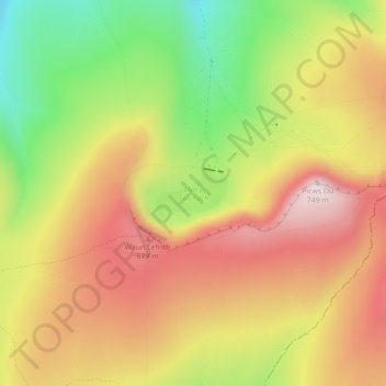 Llyn y Fan Fach topographic map, elevation, terrain