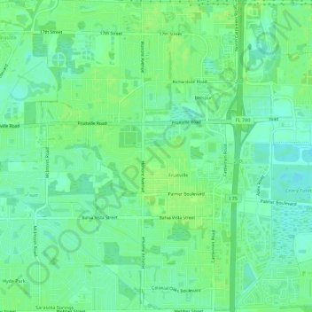 Fruitville topographic map, elevation, terrain