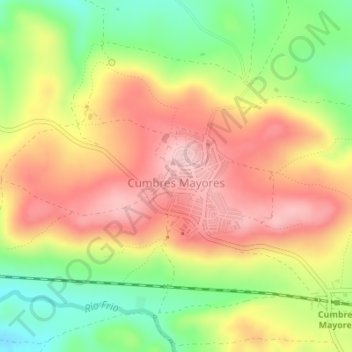 Cumbres Mayores topographic map, elevation, terrain
