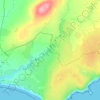 Afon Daron topographic map, elevation, terrain