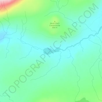 Loch Spey topographic map, elevation, terrain