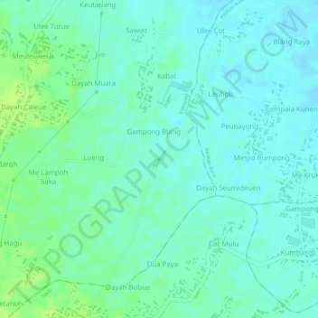 Sungai topographic map, elevation, terrain