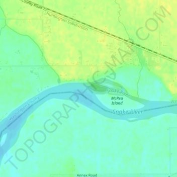 Snake topographic map, elevation, terrain