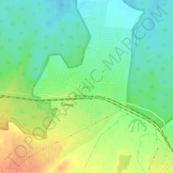 Samur topographic map, elevation, terrain