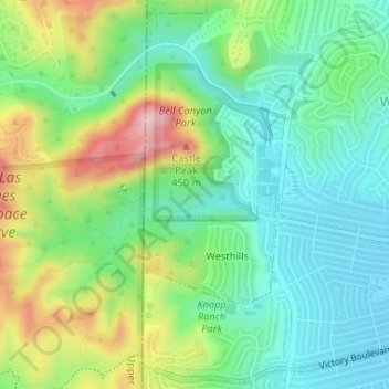 El Escorpion Park topographic map, elevation, terrain