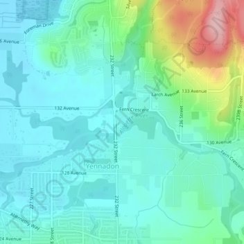 Maple Ridge Park topographic map, elevation, terrain