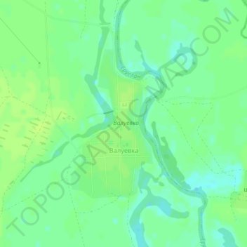 Валуевка topographic map, elevation, terrain