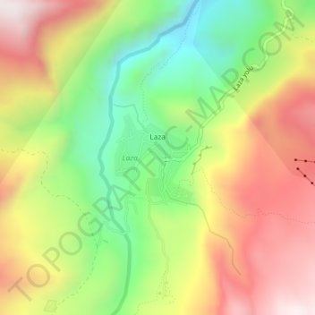 Laza topographic map, elevation, terrain