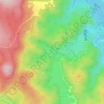 Ciginovac topographic map, elevation, terrain