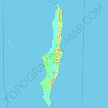 Bazaruto topographic map, elevation, terrain