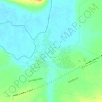 Мустаево topographic map, elevation, terrain