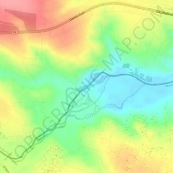 Athi topographic map, elevation, terrain