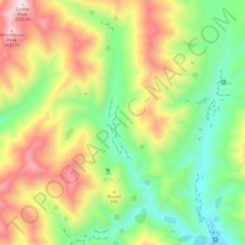 Petticoat Lane topographic map, elevation, terrain