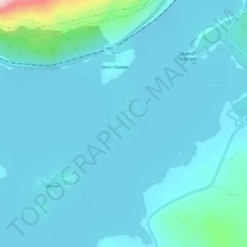 Fraoch Eilean topographic map, elevation, terrain