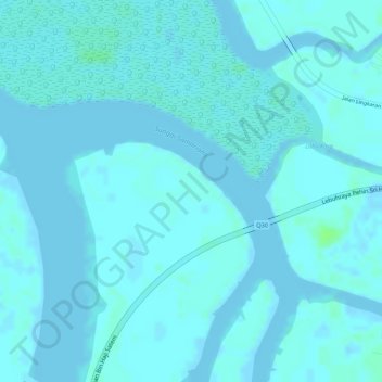 Sungai Samariang topographic map, elevation, terrain