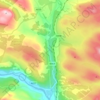 River Shin topographic map, elevation, terrain