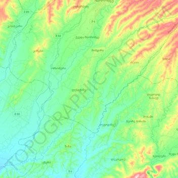 Zana topographic map, elevation, terrain