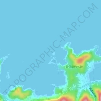 小黒島 topographic map, elevation, terrain