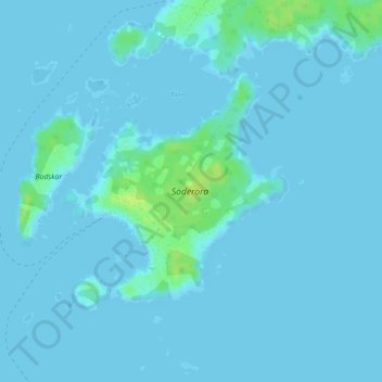 Söderöra topographic map, elevation, terrain