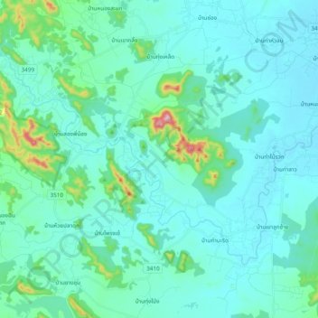 Phetchaburi River topographic map, elevation, terrain