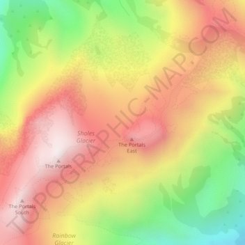 Sholes Glacier topographic map, elevation, terrain