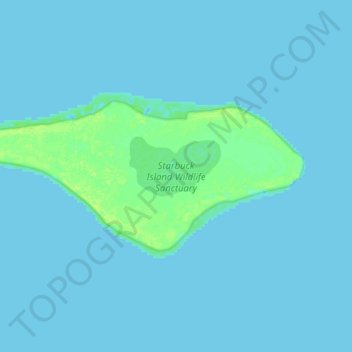 Starbuck Island (Volunteer Island) topographic map, elevation, terrain