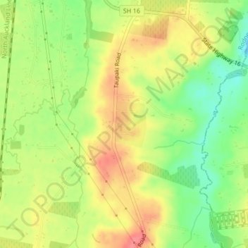 Taupaki Estate topographic map, elevation, terrain
