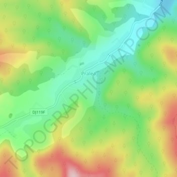 Pralea topographic map, elevation, terrain