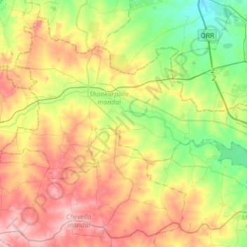 Musi River topographic map, elevation, terrain