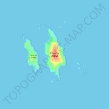 Princesa Island topographic map, elevation, terrain