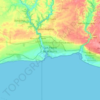 San Pedro De Macoris Map San Pedro De Macorís Topographic Map, Elevation, Relief