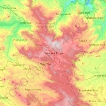 Nuwara Eliya Topographic Map Elevation Relief   Thumbnail 