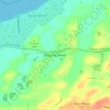 Burgh By Sands Map Burgh By Sands Topographic Map, Elevation, Relief