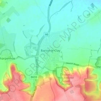 Barton Le Clay Map Barton-Le-Clay Topographic Map, Elevation, Relief