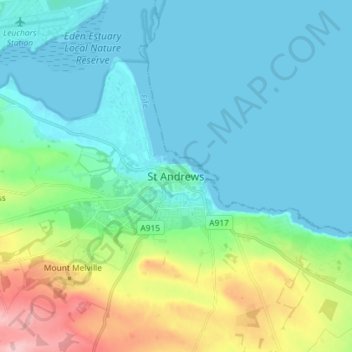 Map Of St Andrews St Andrews Topographic Map, Elevation, Relief