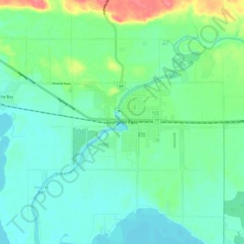 Sturgeon Falls topographic map, elevation, relief