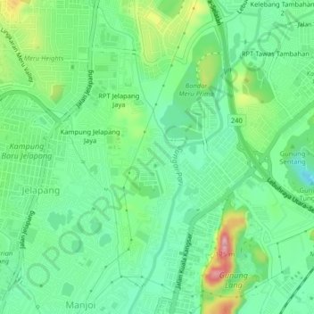 Kampung Dato Ahmad Said Tambahan 3 Topographic Map Elevation Relief