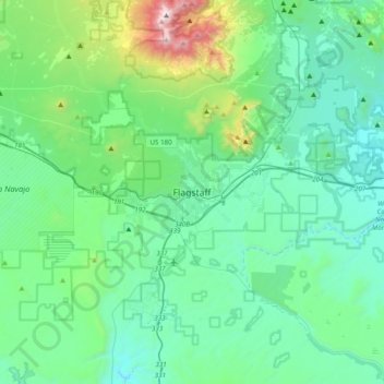 Flagstaff Az Elevation Map Flagstaff Topographic Map, Elevation, Relief