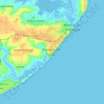 Frinton On Sea Map Frinton-On-Sea Topographic Map, Elevation, Relief