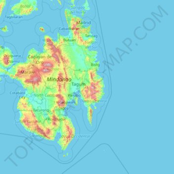 Davao De Oro Map Davao De Oro Topographic Map, Elevation, Relief