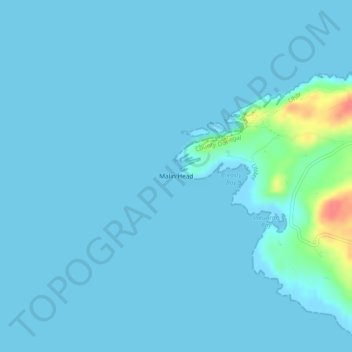 Malin Head topographic map, elevation, relief