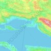 Split topographic map, elevation, relief