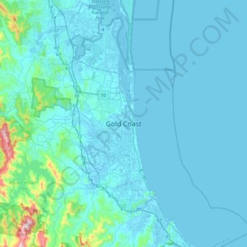 Gold Coast Topographic Map Gold Coast Topographic Map, Elevation, Relief