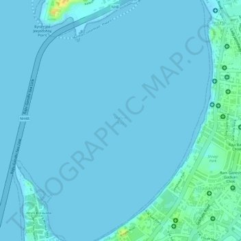 Topographic Map Of Mumbai Mahim Bay Topographic Map, Elevation, Relief