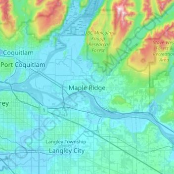 Elevation Of Maple Ridge Bc Maple Ridge Topographic Map, Elevation, Relief