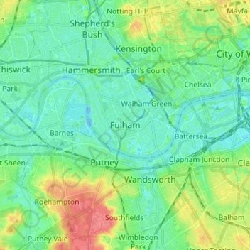 Topographic Map Near Me Fulham Topographic Map, Elevation, Relief