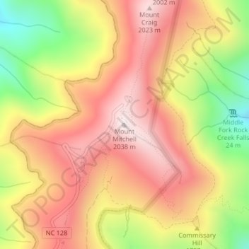 Topographic Map Asheville Nc Mount Mitchell Topographic Map, Elevation, Relief